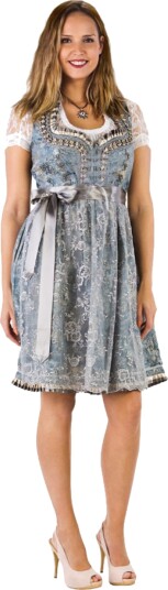 Hisab Joker Oktoberfest Dirndl Blå Sølv Deluxe Kostyme 40 97987-40
