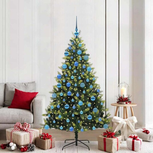  Kunstig hengende juletre med 300 LED lamper grønn 180 cm