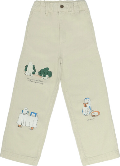 Bobo Choses Bobo Choses Everyday Ghosts Twill Pants White 134