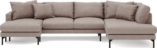 Menard 4 seters Høyrevendt Stor U formet Dyp Sofa med Divan og Sjeselong i Stoff Brun Menard 4 seters Høyrevendt Stor U formet Dyp Sofa med Divan og Sjeselong i Stoff Brun