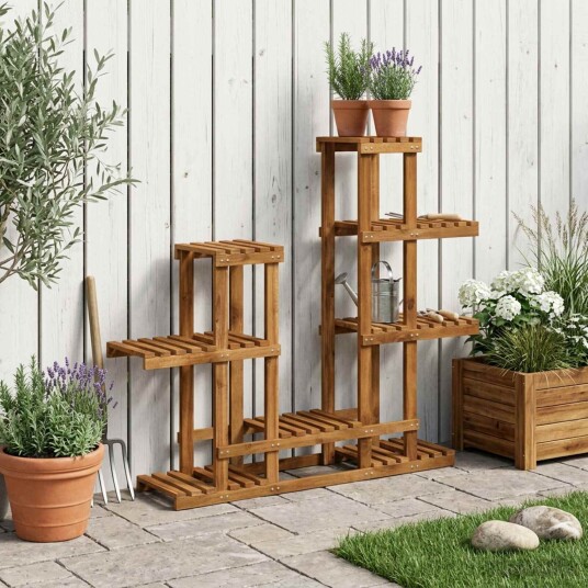 vidaXL Planteholder Naturlig 118 x 25 x 96,5 cm Solid akasietre