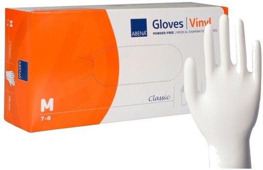 Abena Classic Powder-Free Vinyl Gloves Clear - 100 Stk. - M Sykepleierartikler Engangshansker Helse & Livsstil