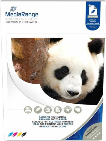 MediaRange MRINK119 Fotopapir A4 Høyglans 115 g/m² Hvit MediaRange MRINK119 Fotopapir A4 Høyglans 115 g/m² Hvit