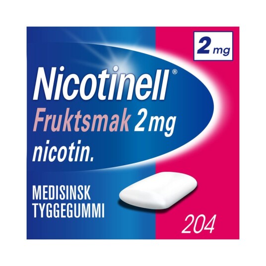 Nicotinell Tyggegummi 2mg fruktsmak 204 stk. Nicotinell Tyggegummi 2mg fruktsmak 204 stk.