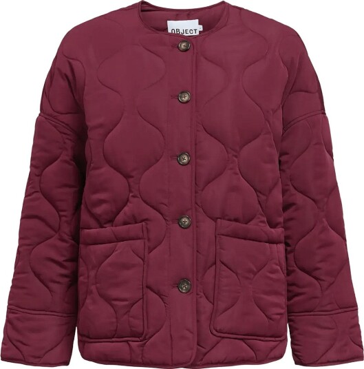 Object Objallie Ls Lo Quilted Jacket Noos   Burgundy   44