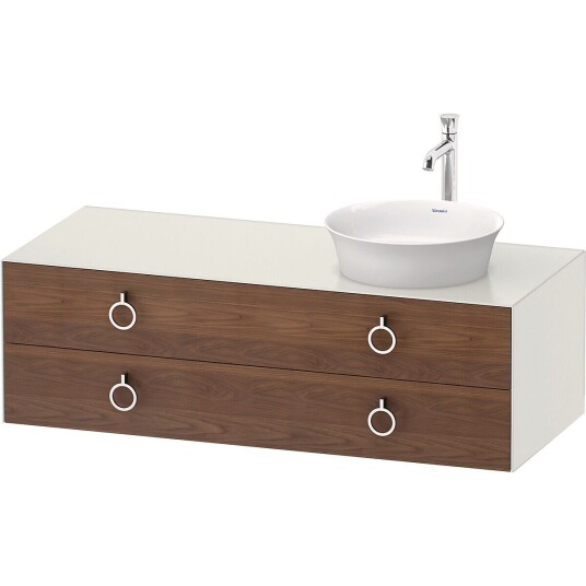 Duravit White Tulip Servantskap 2 skuf. 130x55x40,8 cm Valnøtt/Hvit Matt