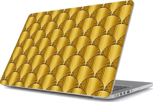 Klistremerke Macbook deksel Gull Art Deco