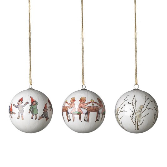 Design House Stockholm Elsa beskow julekuler nisser/lotta/gåsunge 3 stk