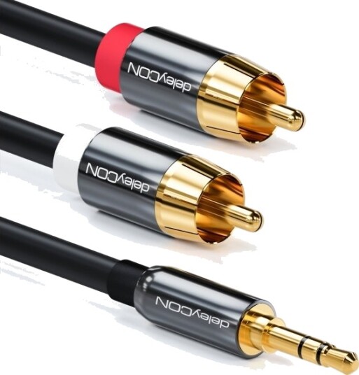 Deleycon Mk153 3.5Mm Hankjønn 2 X Rca Hankjønn 1 M Sort