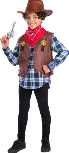 Cowboy Kostymesett til Barn - Hatt, Vest og Pistol