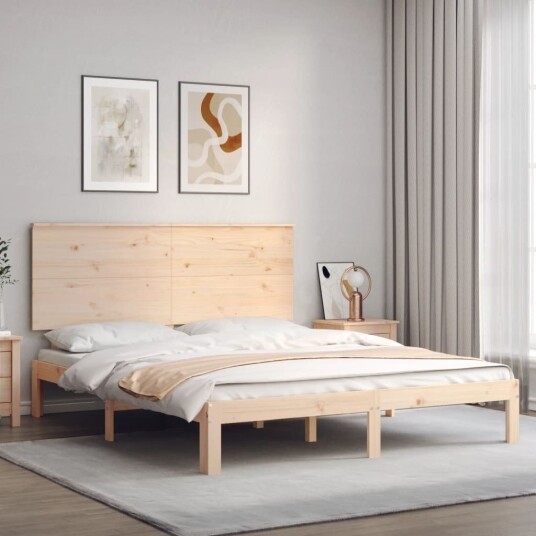 vidaXL Sengeramme med hodegavl 5FT King Size heltre 8720845988364 vidaXL Sengeramme med hodegavl 5FT King Size heltre 8720845988364