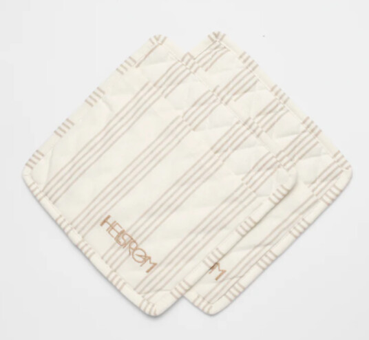 Eyvind Hellstrøm Grytekluter Kremhvit-Beige Striper 2pk