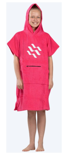 Watery badeponcho for junior 6-14 år - Bomull - Rosa