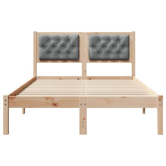 Sengestamme med hodegjerde Lysegrå 120 x 200 cm Massiv furu Sengestamme med hodegjerde Lysegrå 120 x 200 cm Massiv furu