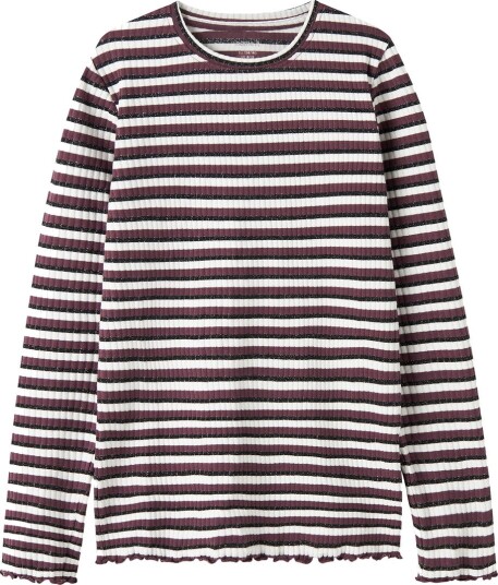 Name It Genser - Rib - NKFVEMMA - Catawba Grape/Cloud Danser + S - Name It - 6 år (116) - Genser Bordeaux Hvit Svart