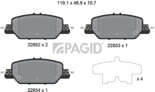 PAGID T2739N Bremseklosser PAGID T2739N Bremseklosser