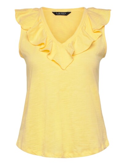 Lauren Ralph Lauren Fresh Ctn Slub Jrsy Knt Pullover   Yellow   L