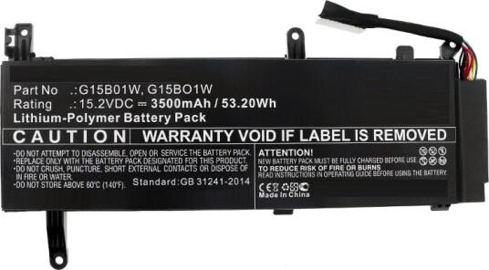 Batteri 53,20Wh Li-Pol 15,2V 