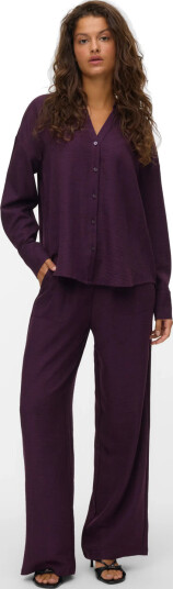 Vero Moda Vmmelaney Queeny Ls Shirt Wvn Noos - Purple - XS Vero Moda Vmmelaney Queeny Ls Shirt Wvn Noos - Purple - XS