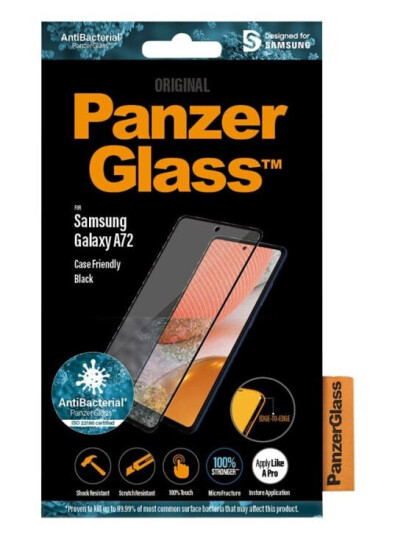 Panzerglass - Skjermbeskyttelse For Mobiltelefon - Glass - Rammefarge Svart - For Samsung Galaxy A72