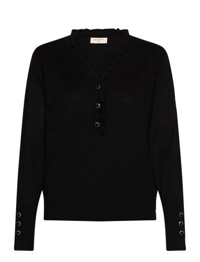 FREE/QUENT Pullover From Freequent In A Soft, Fine-Knit Material. The Pullover Has A Simple - Black - S