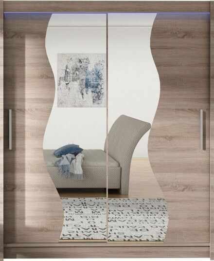 Leila Garderobe med Speil 150x200 cm - Beige