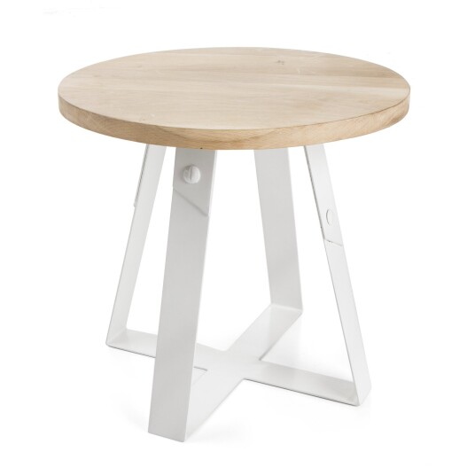 Bord rundt i eik/metall Ø:48cm