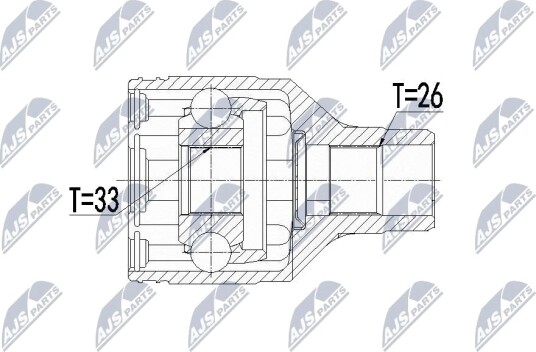 Nty Drivknute drivaksel NTY NPW SU 016 Nty Drivknute drivaksel NTY NPW SU 016