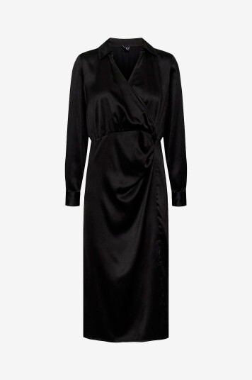 Vero Moda - Kjole vmKleo LS Calf Shirt Dress Wvn - Svart