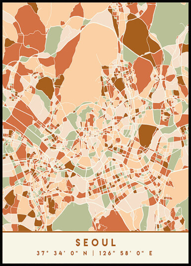 Black Maps Earth Tones 79 Plakat Plakat / 70x100cm