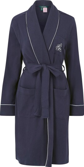 Lauren Ralph Lauren Morgenkåpe LRL Essential Quilted Collar Robe Blå