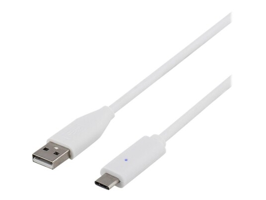 Deltaco USB-C kabel 50 cm USB 2.0 Hvit