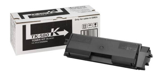 Kyocera TK-580 BK lasertoner - 1T02KT0NL0 Original - Svart 3500 sider Kyocera TK-580 BK lasertoner - 1T02KT0NL0 Original - Svart 3500 sider
