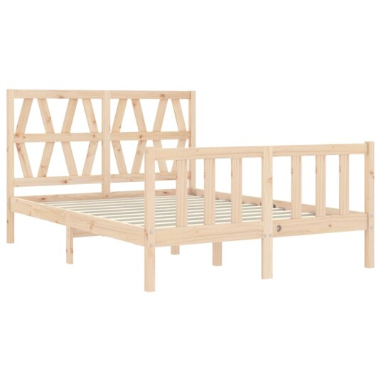 vidaXL Sengeramme med hodegavl 4FT6 double heltre 8720845976361