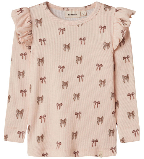 Lil'Atelier Silver Peony Bow Nmfgavo Eko Ls Slim Topp Lil Noos 104