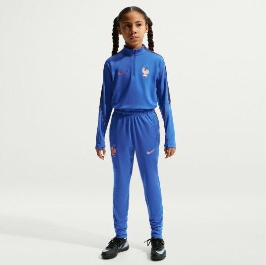 Frankrike Treningsskjorte Dri FIT Strike Drill World Cup 2026   Blå/Svartblå/Metallic Copper Barn   Nike størrelse XS: 122 128 cm