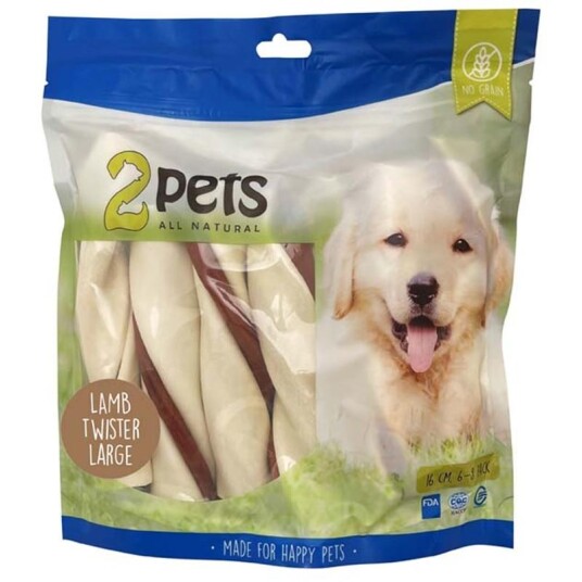 2pets Tuggtwister Lam Large 500 g - Tyggepinne for Hund 2pets Tuggtwister Lam Large 500 g - Tyggepinne for Hund