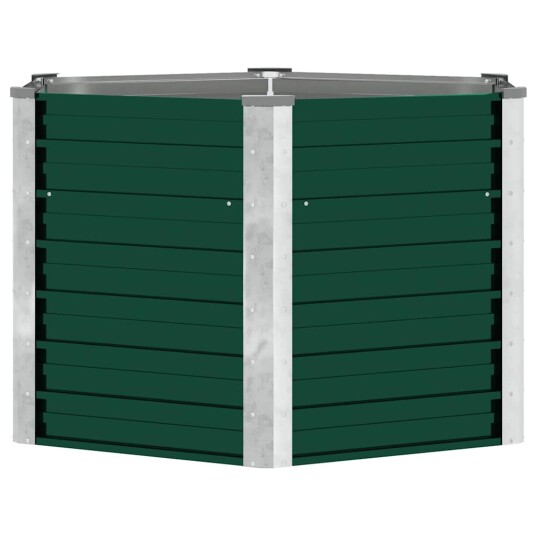 vidaXL Høybed galvanisert stål 129x129x77 cm grønn