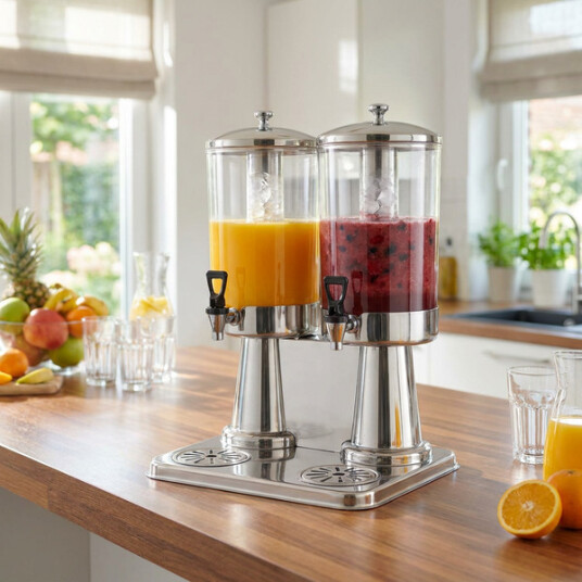 Dobbel Saft /Drikkedispenser For Kjølte Drikker 2 X 3L – Hendi Dobbel Saft /Drikkedispenser For Kjølte Drikker 2 X 3L – Hendi
