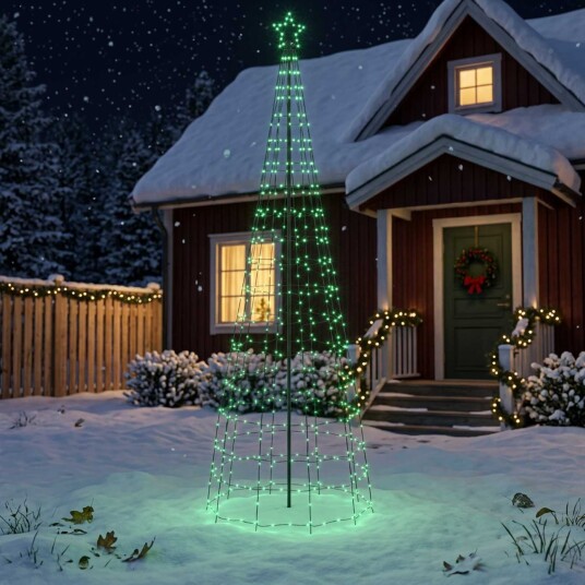 vidaXL LED juletre 300 cm 390 LED-lys RGB Stål RGB