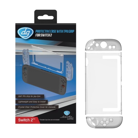 Dacota Gaming Nintendo Switch 2 krystallklart etui med TPU-grep