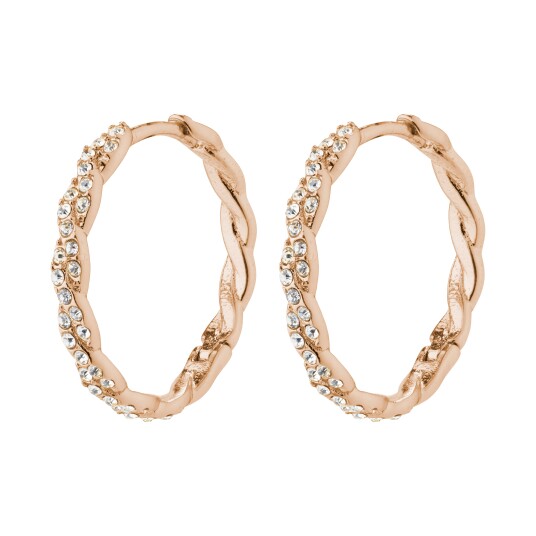 Pilgrim EZO twirled krystallhoops roségullbelagt Pilgrim EZO twirled krystallhoops roségullbelagt