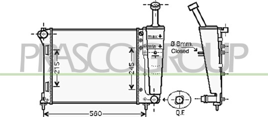 PRASCO FD008R001 Radiator motorkjøling PRASCO FD008R001 Radiator motorkjøling