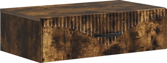 vidaXL Vegghengt Sidebord Røkt Eik 59 x 34,5 x 17 cm Konstruert tre
