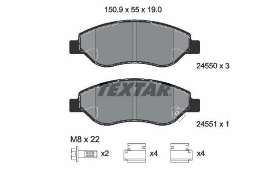 Bremseklosser TEXTAR 2455001 Bremseklosser TEXTAR 2455001
