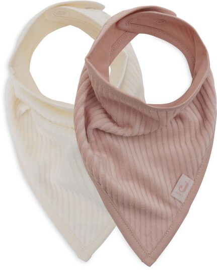 Jollein Velvet Rib Bandana Tøysmekker 2 Pakk Wild Rose/Ivory Jollein Velvet Rib Bandana Tøysmekker 2 Pakk Wild Rose/Ivory