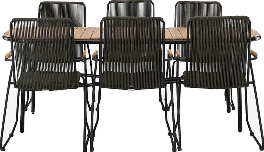 Venture Home Spisegruppe Holmbeck med 6 spisestoler Bois Natur Venture Home Spisegruppe Holmbeck med 6 spisestoler Bois Natur