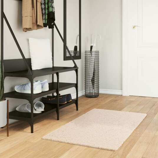 Teppe HUARTE kort luv mykt og vaskbart beige 60x110 cm