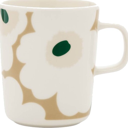 Marimekko Oiva Unikko krus 25 cl hvit/beige/grønn