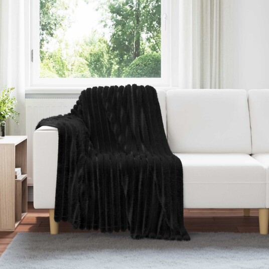 vidaXL Kastteppe Svart 150 x 130 cm Fleece